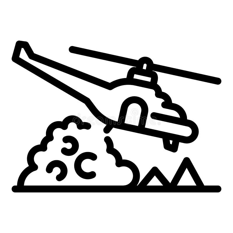 Pictogram brandweerhelikopter, contourstijl stock illustratie Pictogram brandweerhelikopter, contourstijl stock illustratie