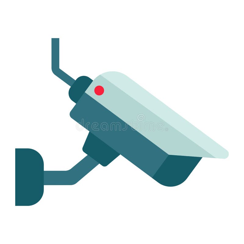 Pictogram, de veiligheid en kabeltelevisie van de Surveilancecamera het vlakke vector illustratie Pictogram, de veiligheid en kabeltelevisie van de Surveilancecamera het vlakke vector illustratie