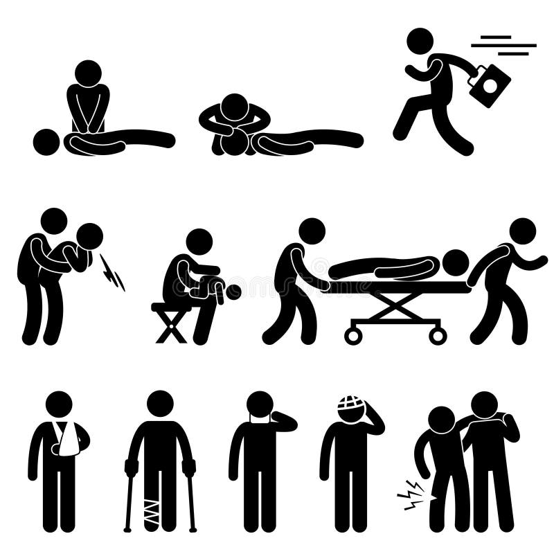 Pictogram för CPR för hjälp för första hjälpräddningsaktionnödläge