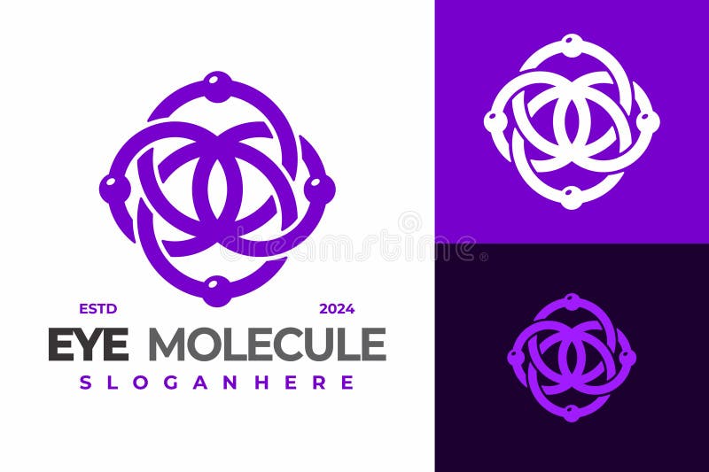 Eye Molecule logo design vector symbol icon illustration template. Eye Molecule logo design vector symbol icon illustration template