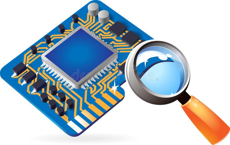 Pictogram van chipset en lens royalty-vrije illustratie Pictogram van chipset en lens royalty-vrije illustratie