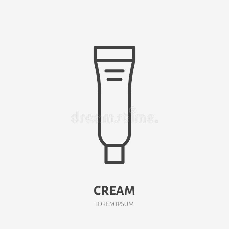 Pictogram van de room het vlakke lijn Het teken van de make-upschoonheidsverzorging, illustratie van huidvochtinbrengende crème i vector illustratie Pictogram van de room het vlakke lijn Het teken van de make-upschoonheidsverzorging, illustratie van huidvochtinbrengende crème i vector illustratie