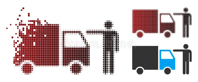 Pictogram van de de Vrachtwagenklant van het Destructedpixel Halftone royalty-vrije illustratie