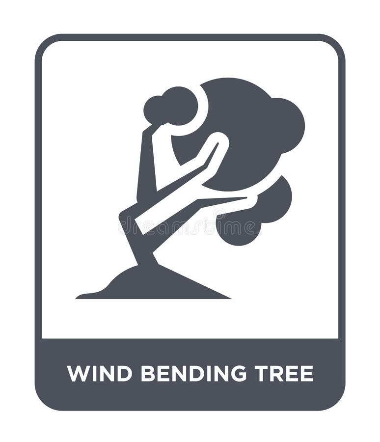 pictogram van de wind het buigende boom in in ontwerpstijl pictogram van de wind het buigende die boom op witte achtergrond wordt vector illustratie pictogram van de wind het buigende boom in in ontwerpstijl pictogram van de wind het buigende die boom op witte achtergrond wordt vector illustratie