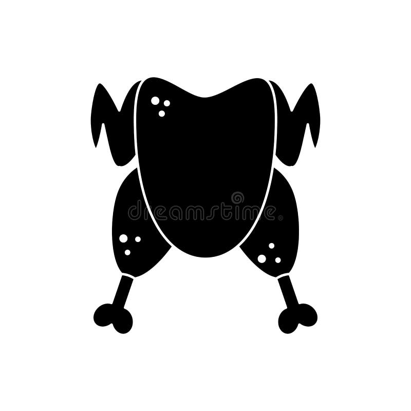 Pictogram van geroosterd kippensilhouet vector illustratie Pictogram van geroosterd kippensilhouet vector illustratie