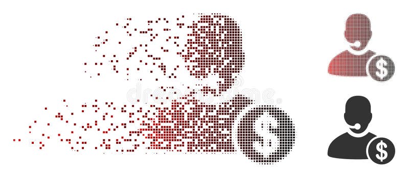 Pictogram van het de BankCall centre van het Destructedpixel Halftone royalty-vrije illustratie
