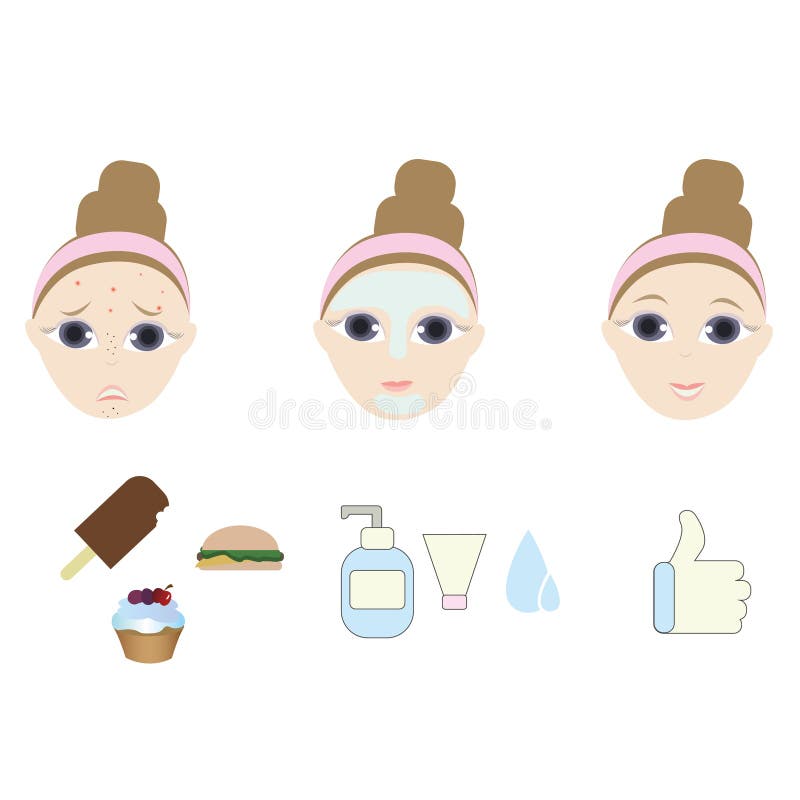 Pictogram voor infographic die skincare wordt geplaatst vector illustratie Pictogram voor infographic die skincare wordt geplaatst vector illustratie