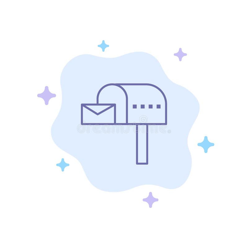Pictograma albastru a casetei de e-mail pentru căsuța poștală pentru caseta de e-mail din caseta de e-mail de pe fundal abstract î royalty free illustration