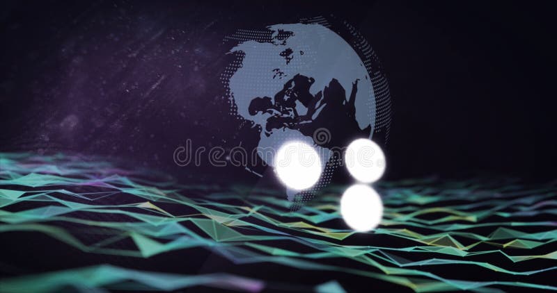 Pictograma Animare cercuri de încărcare peste glob stock illustration
