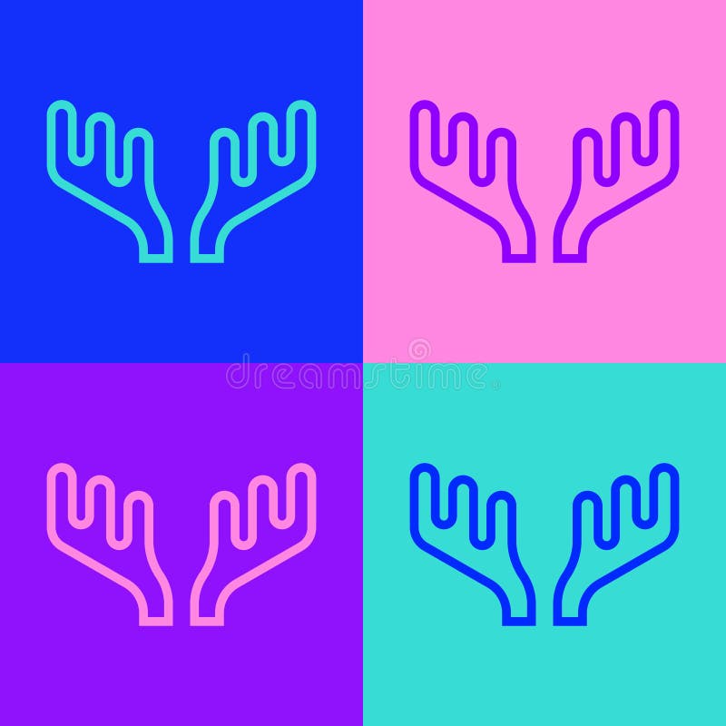 Pictograma Anteturi pentru cercuri pentru linii pop-art izolate pe fond colorat. trofeu de vânătoare pe perete. vector stock illustration