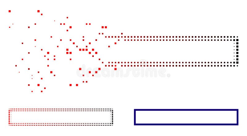 Pictograma cadrului dreptunghi cu semitonuri pixelate deteriorat vector illustration