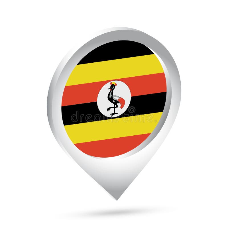 Pictograma Cod pin pentru pavilion Uganda 3d royalty free illustration