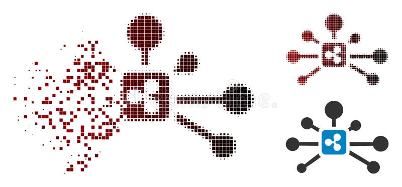 Pictograma Conexiuni de undă pentru semitonuri pixelate deteriorate stock illustration