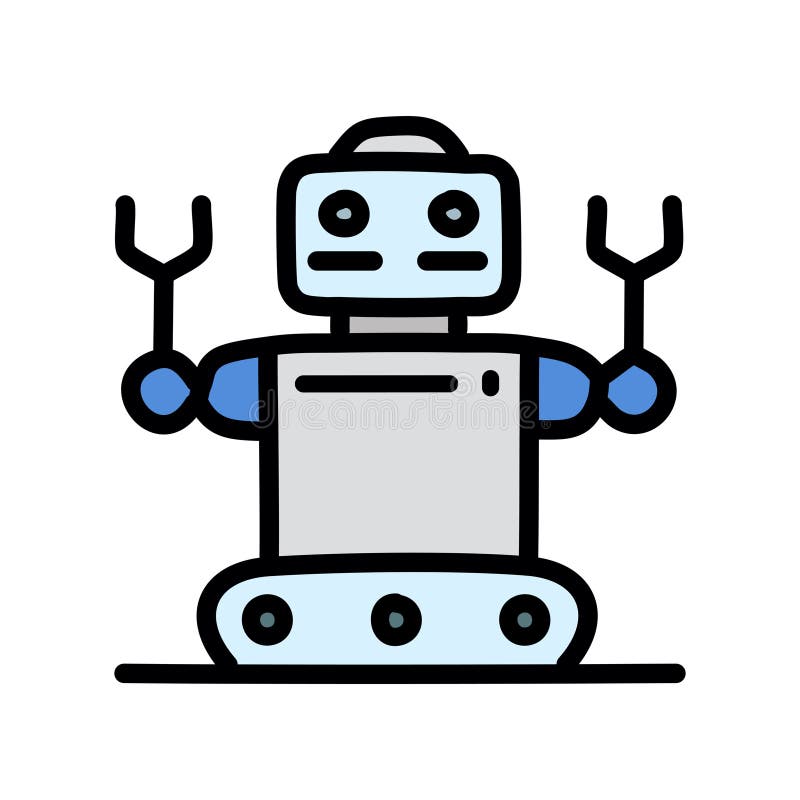 Pictograma Contur editabil cu design plin pentru roboți vectoriali vector illustration