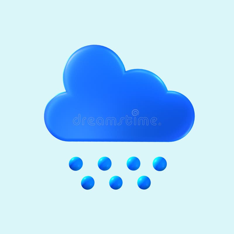 Pictograma 3d din ziua tulbure cu grindină pentru a cunoaște vremea într-o aplicație sau pe web vector illustration
