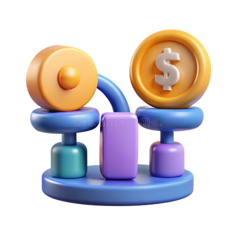 Pictograma 3D pentru analiza financiară vector illustration