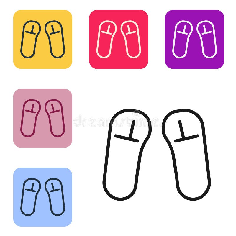 Pictograma de alunecare cu linie neagră izolată pe fond alb. indicator de tip flip flotant. setare pictograme în butoane pătrate c royalty free illustration