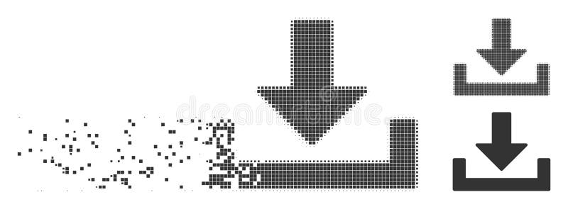 Pictograma de descărcare semiton pixeli fragmentați royalty free illustration