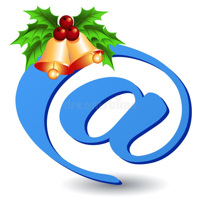 Pictograma de e-mail cu clopoței de aur vector illustration