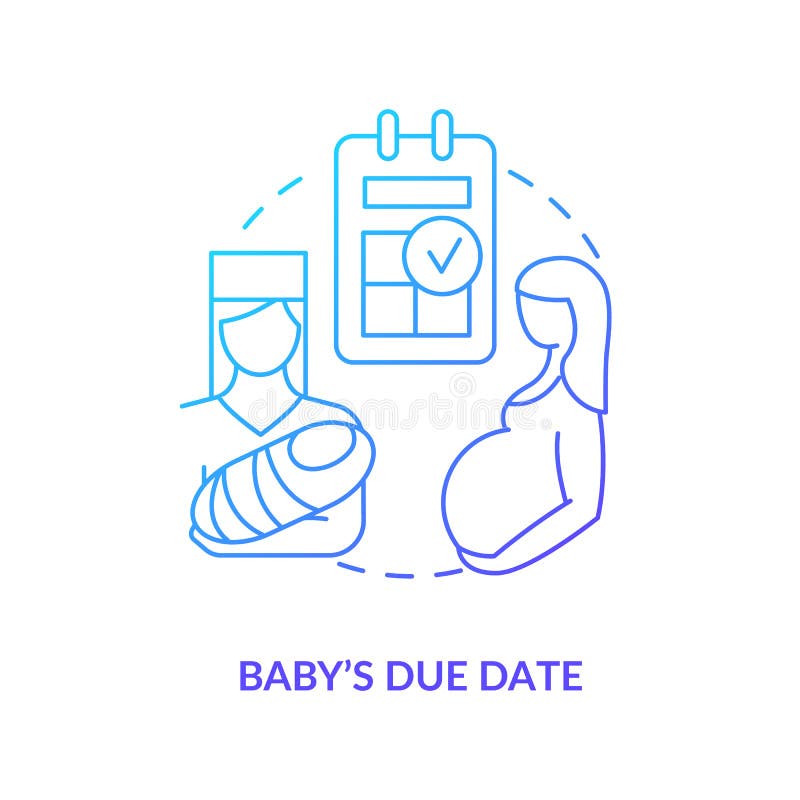 Pictograma degrade albastru pentru data scadentă vector illustration