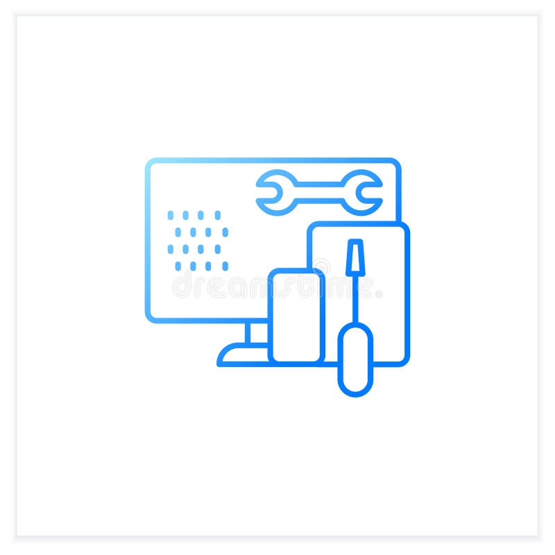 Pictograma degrade set de instrumente de codificare royalty free illustration