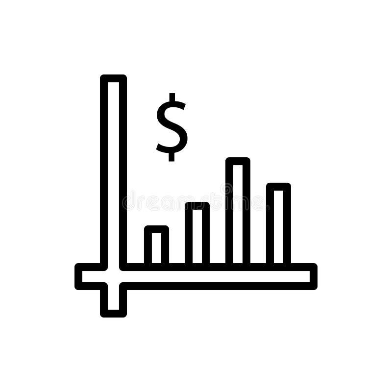 Pictograma Dolar diagramă pierderi de bani. elemente vectoriale ale conturului vectorial pentru pictograme economice pentru site-u. elementele vectoriale ale conturului vectorial al liniilor simple pentru pictogramele economice pentru site-ul Web Ui și Ux sau pentru aplicațiile mobile pe fond alb.