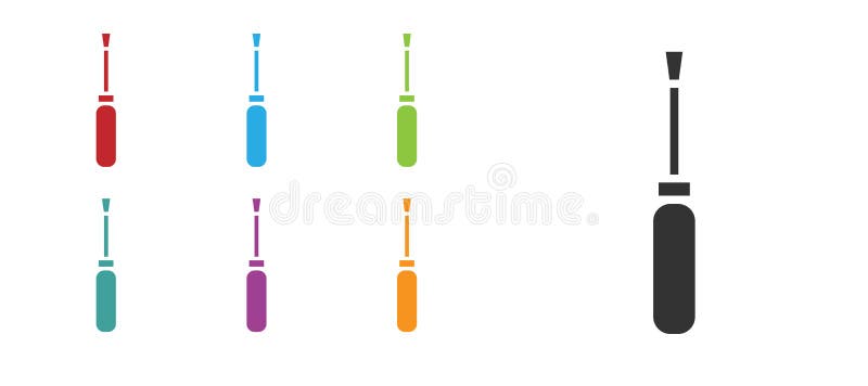 Pictograma Ecran negru, izolată pe fond alb. simbol instrument serviciu. setați pictograme colorate. ilustrare vectorială vector illustration