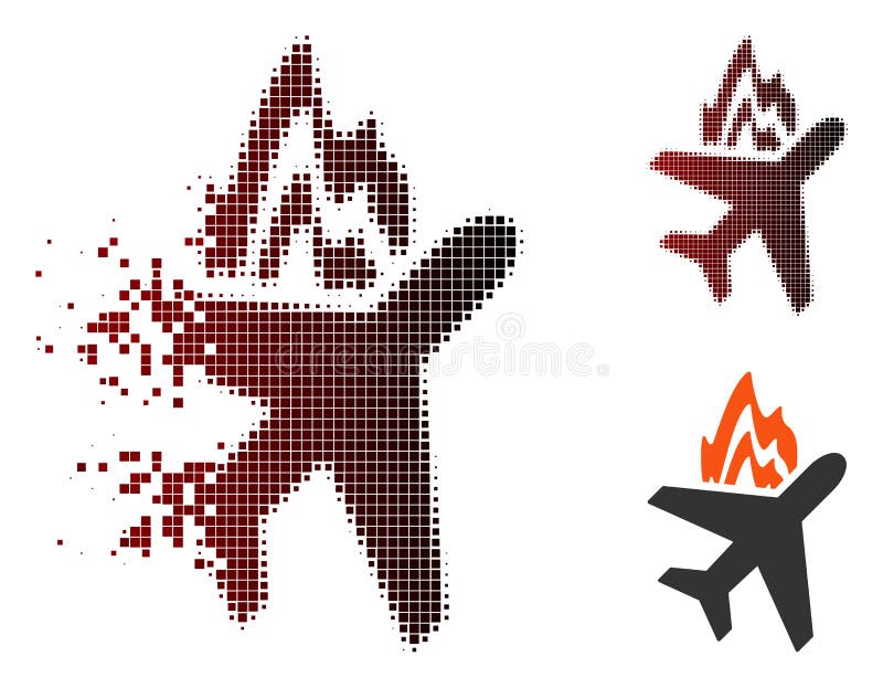 Pictograma Foc pentru semiton pixelat avariat vector illustration