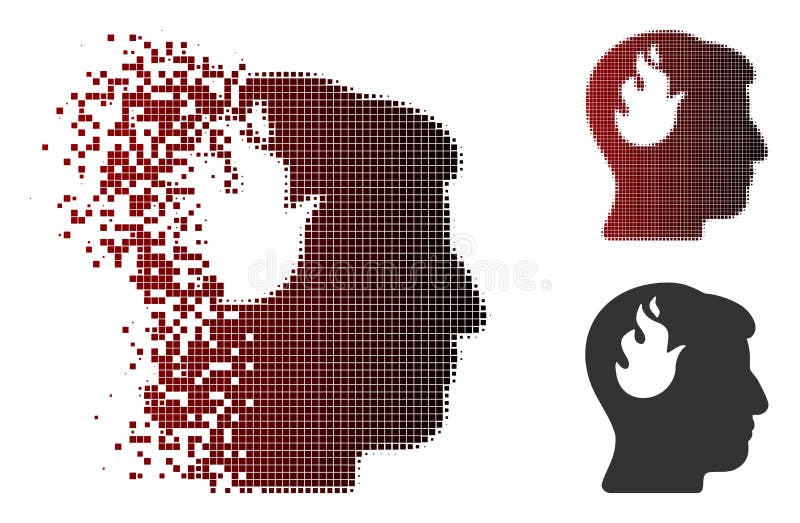 Pictograma fragmentare a trunchiului cerebral semiton pixel stock illustration