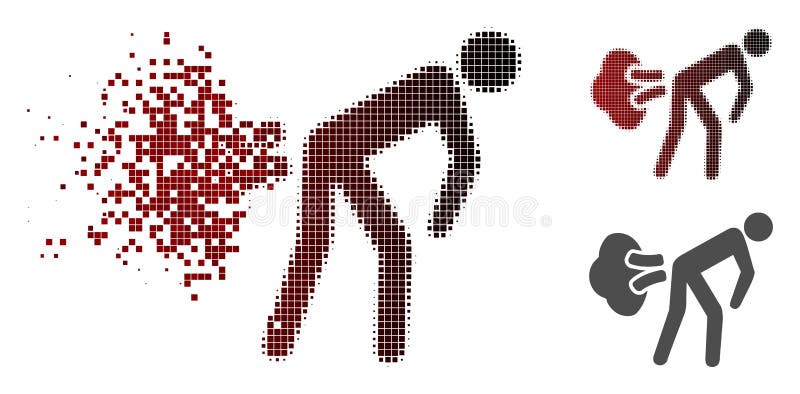 Pictograma Gaze cu semitonuri în pixeli fragmentați vector illustration