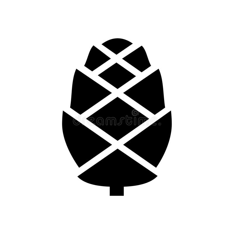 Pictograma Glif negru simplu din con de pin. formă frumoasă. vector izolat pe alb. stock illustration
