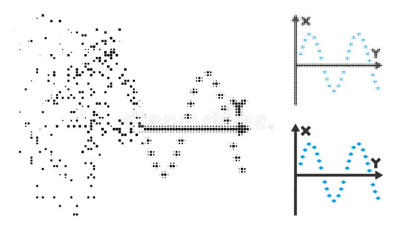 Pictograma grafic punctat semiton pixelat deteriorat vector illustration