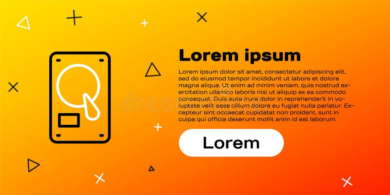 Pictograma hard disk pe linie izolată pe fond galben. concept contur colorat. ilustrare vectorială vector illustration