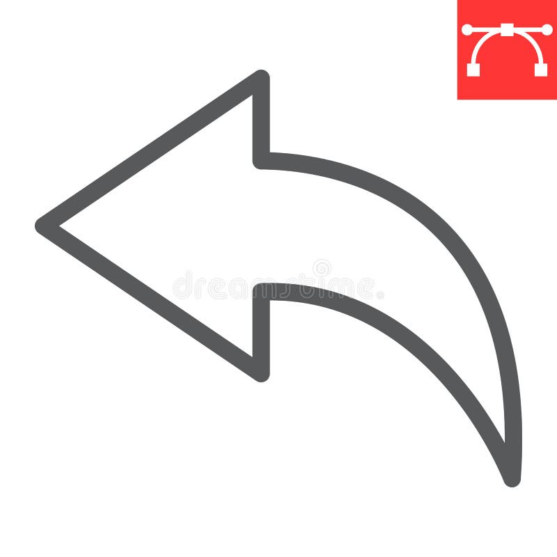 Pictograma linie spate ui și săgeata buton stânga semn grafic vectorial editabil contur linear eps 10. royalty free illustration