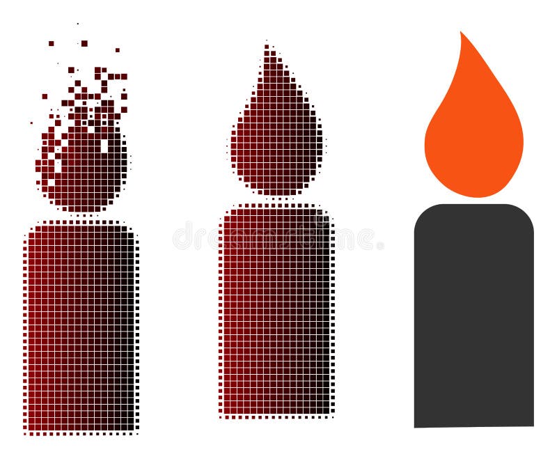 Pictograma Lumânare semiton pixeli fragmentat stock illustration
