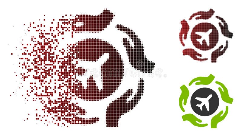 Pictograma Mâini de asistență pentru semitonuri pixelate avariate royalty free illustration