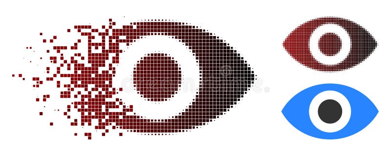 Pictograma ochi semiton pixelat deteriorat vector illustration