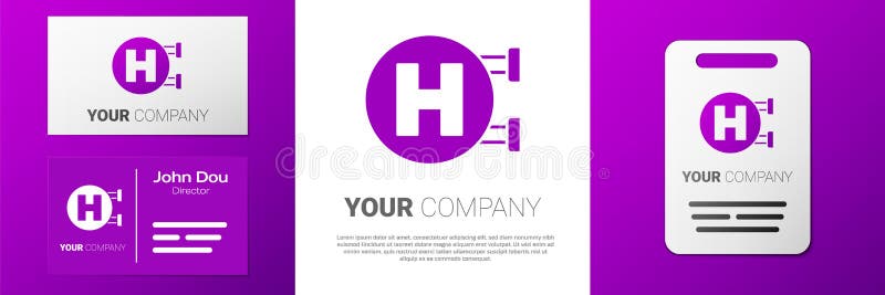 Pictograma panoului de semnalizare al spitalului tip siglă izolată pe fond alb. element șablon de proiectare siglă. vector royalty free illustration