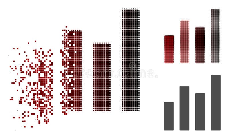 Pictograma pentru bara de semitonuri pixelate deteriorate stock illustration
