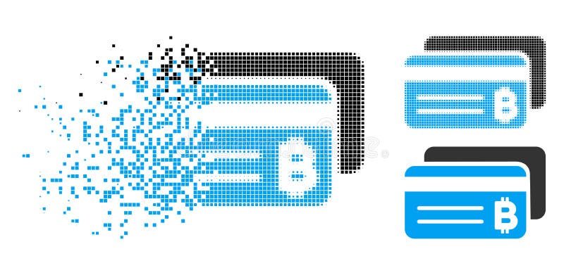 Pictograma pentru carduri bitcoin pixelate cu semitonuri bitcoin deteriorate royalty free illustration