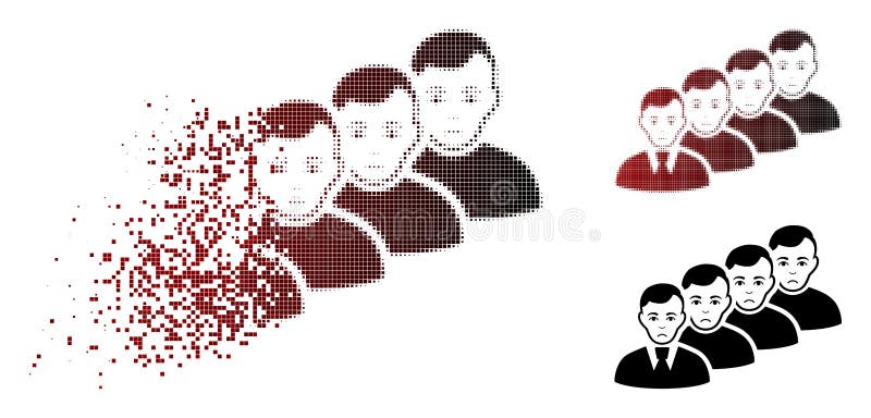 Pictograma pentru coadă de semiton pixelat trist deteriorat stock illustration