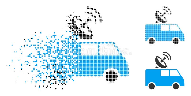Pictograma pentru control radioton cu semitonuri pixelate deteriorat stock illustration