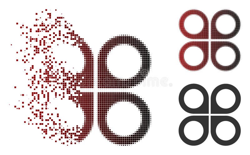 Pictograma pentru drona de aer cu semitonuri în pixeli fragmentați royalty free illustration