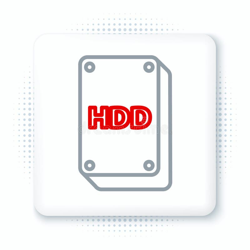 Pictograma pentru hard disk pe linie izolată pe fond alb. concept contur colorat. vector stock illustration
