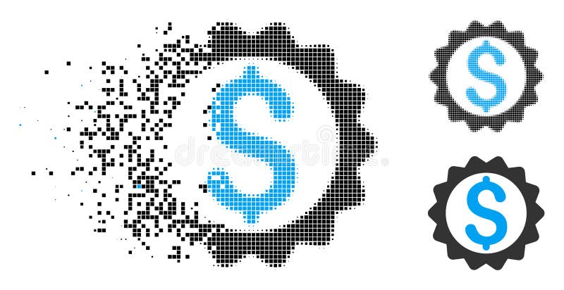 Pictograma pentru semiton financiar pixelat deteriorat vector illustration