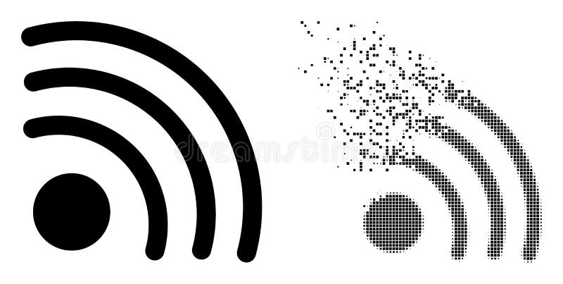Pictograma pentru semnal Wifi pixelat și original deteriorat vector illustration