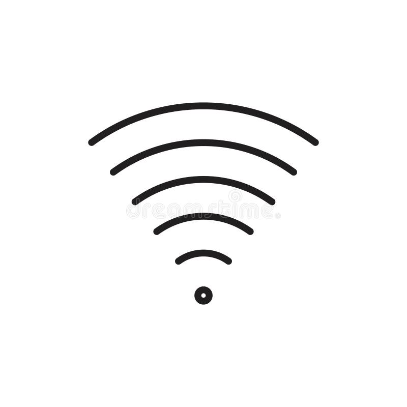 Pictograma pentru semnal WiFi simplă contur subțire stock illustration