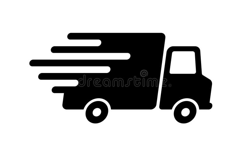 Pictograma pictogramei pentru un camion de livrare rapidă - Design plat pentru aplicații și site-uri web stock illustration
