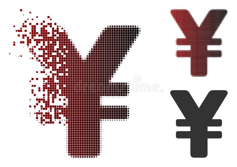 Pictograma pixelare semiton pixelat deteriorat yen japonez royalty free illustration
