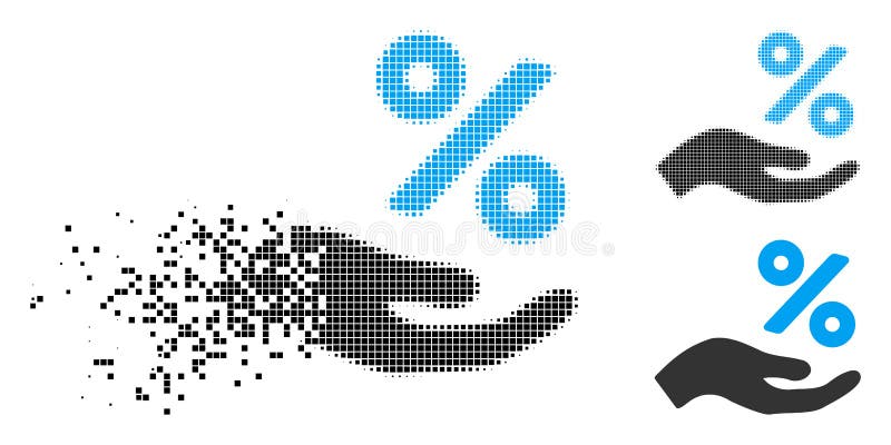 Pictograma pixelată pentru semitonuri pixelate deteriorate pentru vânzare stock illustration